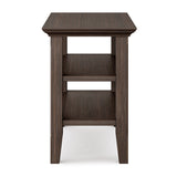 Acadian Solid Wood Narrow Side Table In Farmhouse Brown