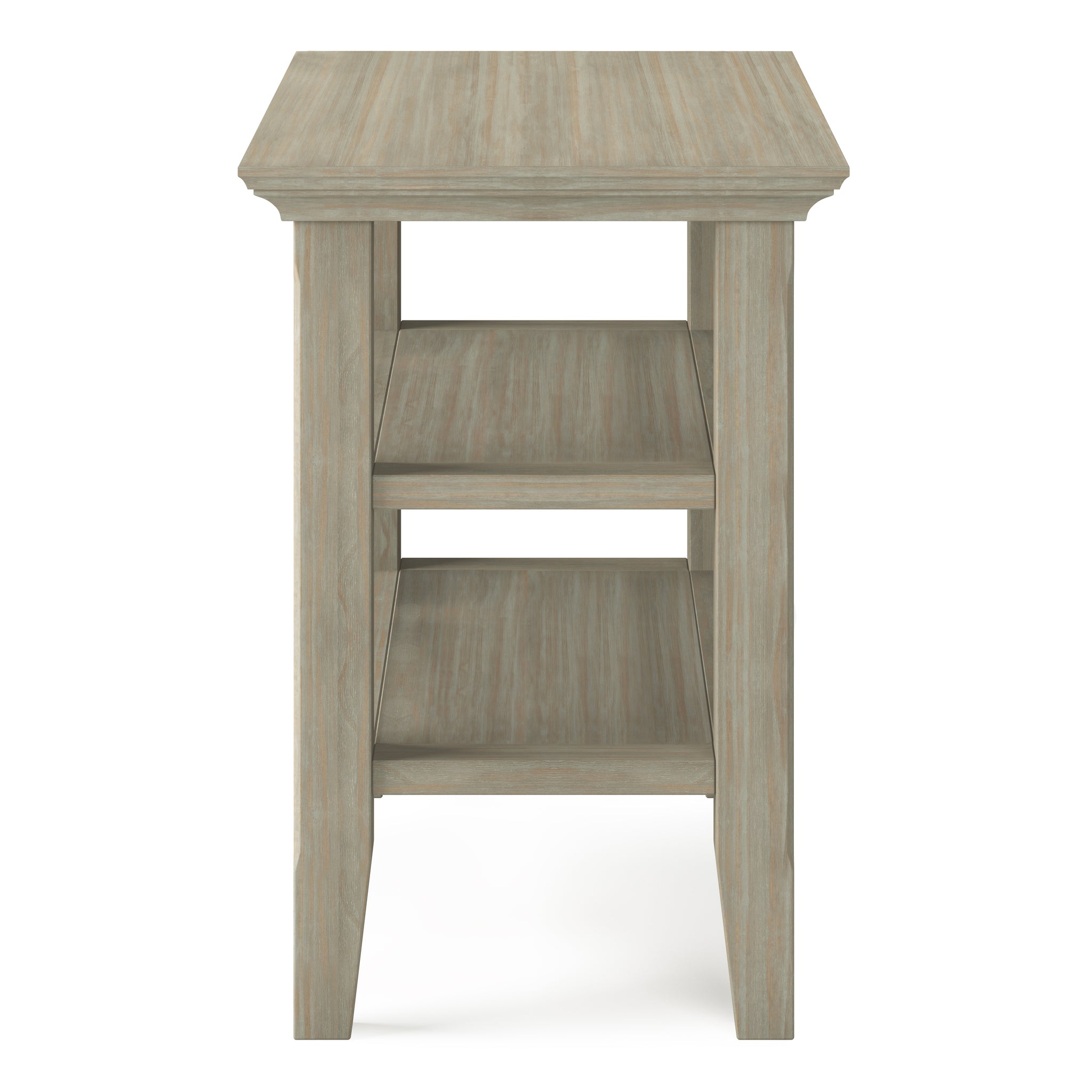 Acadian Solid Wood Narrow Side Table In Distressed Grey