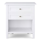 Warm Shaker Solid Wood 24 Inch Wide Transitional Bedside Nightstand Table In White