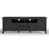 Warm Shaker Solid Wood 72 Inch Tv Media Stand In Black For Tvs Up To 80 Inches