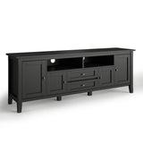 Warm Shaker Solid Wood 72 Inch Tv Media Stand In Black For Tvs Up To 80 Inches