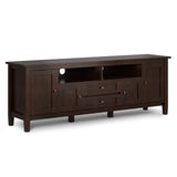 Warm Shaker Solid Wood 72 Inch Tv Media Stand In Russet Brown For Tvs Up To 80 Inches