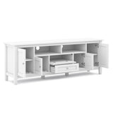 Warm Shaker Solid Wood 72 Inch Tv Media Stand In White For Tvs Up To 80 Inches