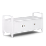 Warm Shaker Solid Wood 44 Inch Wide Transitional Entryway Storage Bench In White
