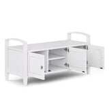 Warm Shaker Solid Wood 44 Inch Wide Transitional Entryway Storage Bench In White