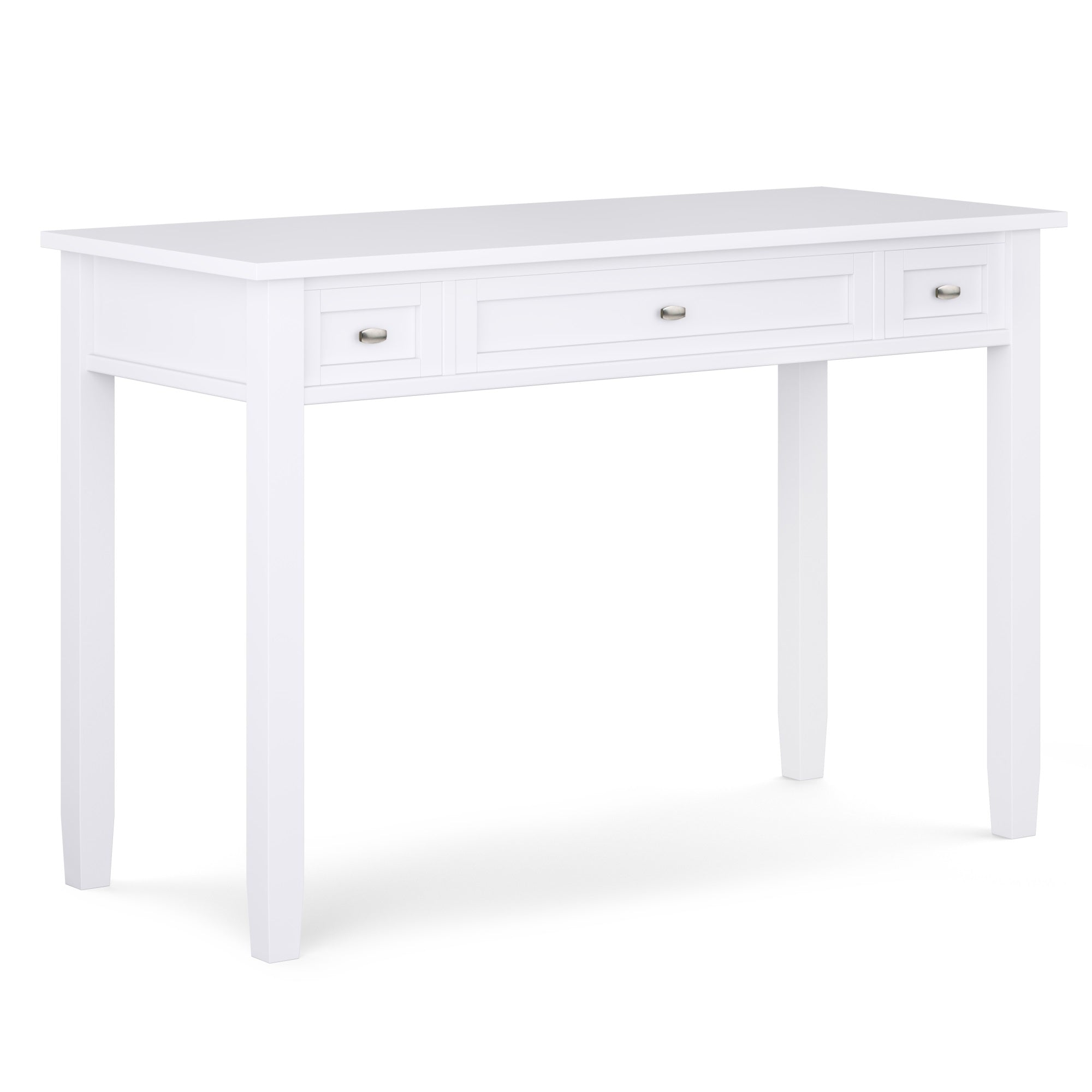 Warm Shaker Solid Wood Transitional 48 Inch Wide Writing Office Desk In White