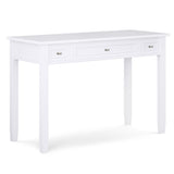 Warm Shaker Solid Wood Transitional 48 Inch Wide Writing Office Desk In White
