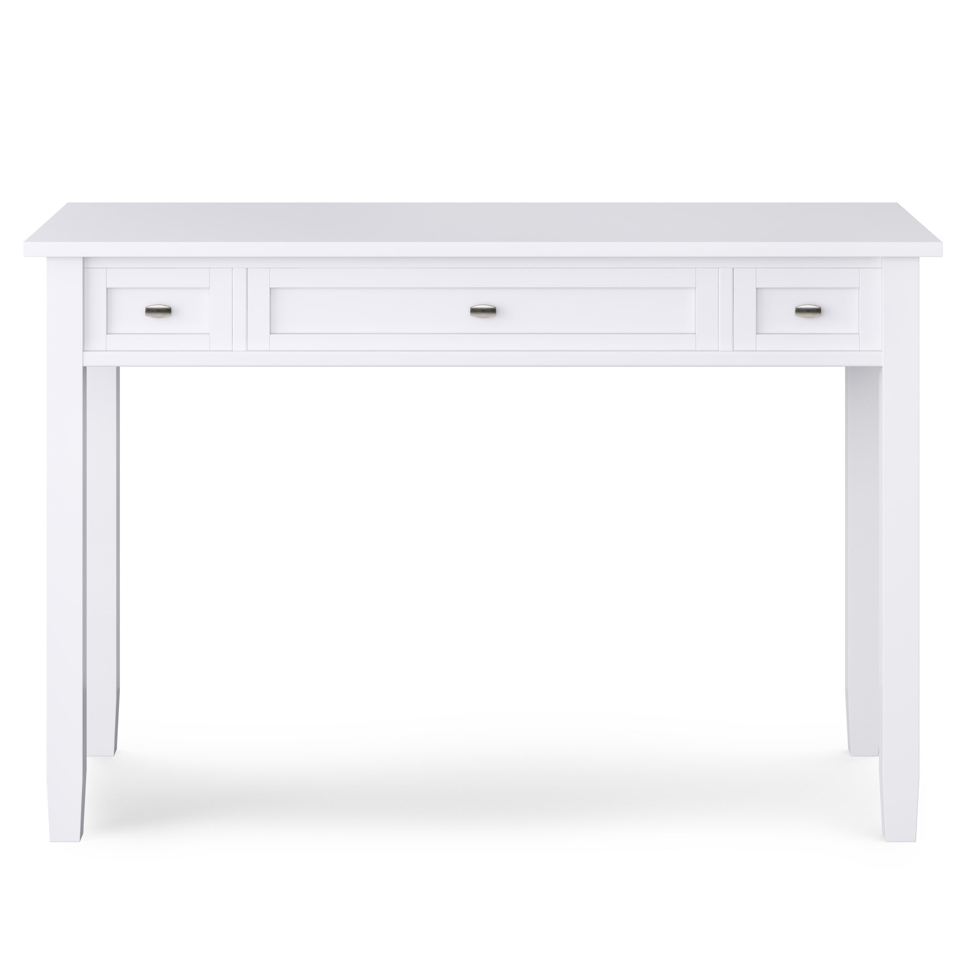 Warm Shaker Solid Wood Transitional 48 Inch Wide Writing Office Desk In White