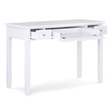 Warm Shaker Solid Wood Transitional 48 Inch Wide Writing Office Desk In White