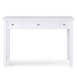 Warm Shaker Solid Wood Transitional 48 Inch Wide Writing Office Desk In White