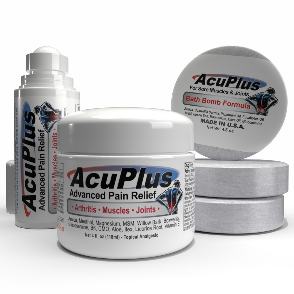 AcuPlus Ultimate Comfort Bundle – Cream, Roll-On, and 3 Bath Bombs