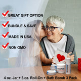 AcuPlus Ultimate Pain Relief Combo – 3 Bath Bombs + 3 oz. Roll-On + 4 oz. Jar