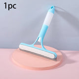 3-in-1 Window Cleaning Tool - Handheld Sprayer, Squeegee & Scrubber for Glass, Mirrors, Showers, No-Drip Design (Blue, 10-inch)