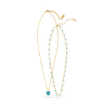 Heart-Shaped Turquoise Necklace with Gemstones