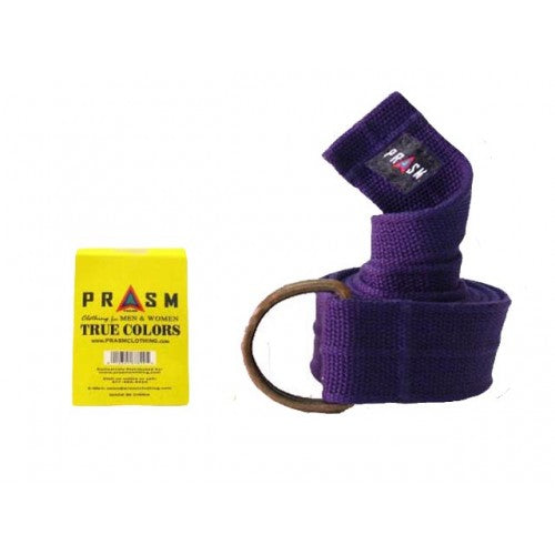 Prasm Unisex D-Ring Canvas Belt - Purple - L
