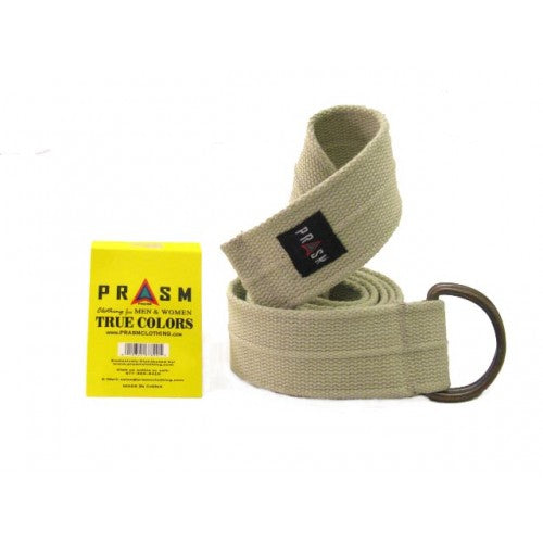 Prasm Unisex D-Ring Canvas Belt - Khaki - L