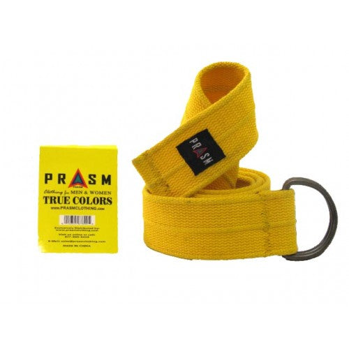 Prasm Unisex D-Ring Canvas Belt - Yellow - L