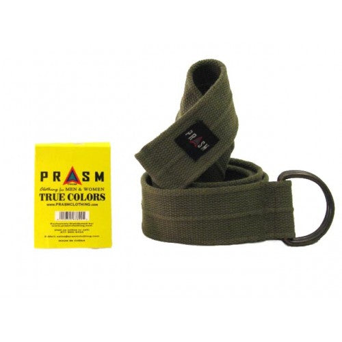 Prasm Unisex D-Ring Canvas Belt - Dark Green - L
