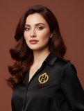 Golden Delight: Pomegranate Brooch with Gold Plating and Seed Detailing