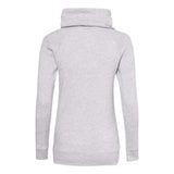 Mv Sport Womens Space-Dyed Cowl Neck Sweatshirt - Ash, L