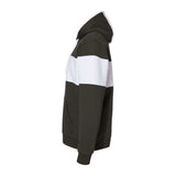 J. America Varsity Fleece Colorblocked Hooded Sweatshirt Black, XL