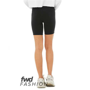 Bella + Canvas Fwd Fashion Women'S High Waist Biker Shorts - Black, S