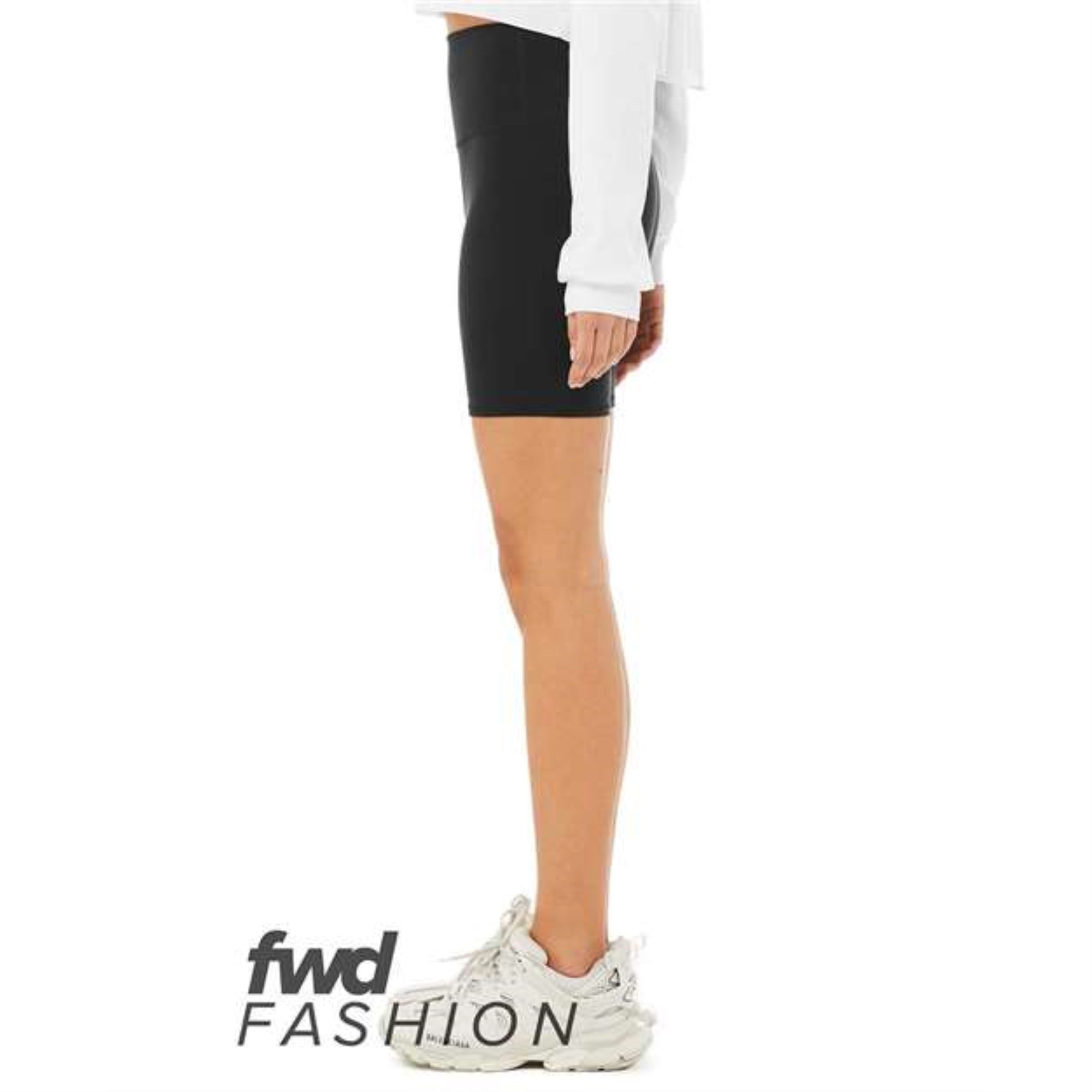 Bella + Canvas Fwd Fashion Women'S High Waist Biker Shorts - Black, S