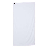 Q-Tees Velour Beach Towel - White, One Size