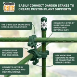 The C-BITE Maker Kit Plant Support System - with or without 5' Upright Garden Stakes