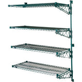 Nexel® Poly-Green® Adjustable Wall Mount Wire Shelving 4 Shelf Add On 60Wx24Dx63H