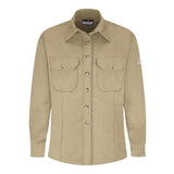 Bulwark Women'S Dress Uniform Shirt - Excel Fr Comfortouch - Khaki, M