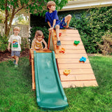 Avenlur Palm Outdoor and Indoor Playground 5 in 1 Backyard Playset with Ladder, Rock Wall, 4 ft. Slide, Tent Fort, Montessori St