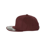 Flexfit 110 Flat Bill Snapback Cap - Maroon, One Size