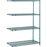 Nexel® 4 Shelf Poly-Green® Wire Shelving Unit Add-On 24W X 21D X 86H