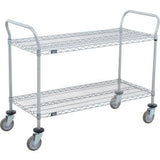 Nexel® Utility Cart 2 Shelf Nexelate® 60W X 24D X 39H Poly Casters 4 Swivel