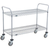 Nexel® Utility Cart 2 Shelf Nexelate® 48W X 21D X 39Hpoly Casters4 Swivel2 Brake