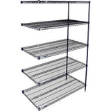 Nexel® 5 Shelf Nexelon® Blue Wire Shelving Unit Add On 30W X 24D X 86H