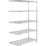 Nexel® 5 Shelf Poly-Z-Brite® Wire Shelving Unit Add On 24W X 18D X 74H