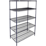Nexel® 5 Shelf Nexelon® Blue Wire Shelving Unit Starter 72W X 24D X 63H