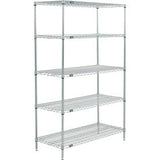 Nexel® 5 Shelf Poly-Z-Brite® Wire Shelving Unit Starter 72W X 24D X 63H