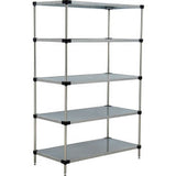 Nexel® 5 Shelf Galvanized Steel Solid Shelving Unit Starter 24W X 18D X 86H