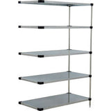 Nexel® 5 Shelf Galvanized Steel Solid Shelving Unit Add On 54W X 24D X 86H