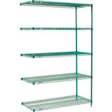 Nexel® 5 Shelf Poly-Green® Wire Shelving Unit Add On 30W X 21D X 86H