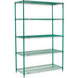 Nexel® 5 Shelf Poly-Green® Wire Shelving Unit Starter 24W X 24D X 86H