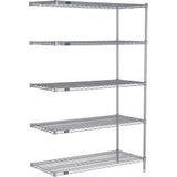 Nexel® 5 Shelf Nexelate® Silver Epoxy Wire Shelving Unit Add On 24W X 18D X 74H