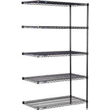 Nexel® 5 Shelf Black Epoxy Wire Shelving Unit Add On 72W X 18D X 63H