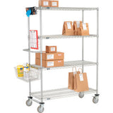 Nexelate® Curbside Wire Truck W/4 Shelves & Polyurethane Casters 24L X 18W X 69H