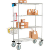 Nexelate® Curbside Wire Truck W/4 Shelves & Pneumatic Casters 60L X 18W X 72H
