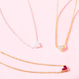 AC Heart Necklace with Gemstone