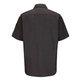 Red Kap Short Sleeve Automotive Crew Shirt - Long Sizes - Charcoal, Xlt
